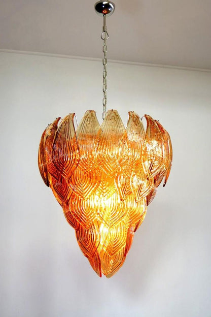 Art Style Amber Felci Glass Chandelier - view 2 | everlamps