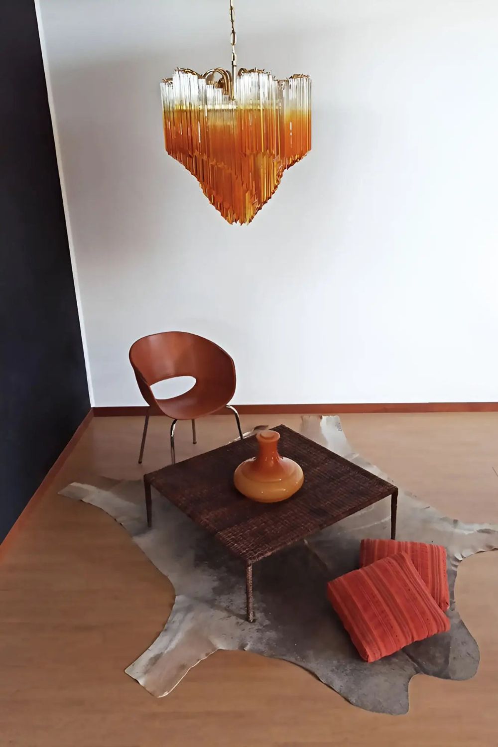 Shaded Amber Art Crystal Prism Chandelier - view 2 | everlamps