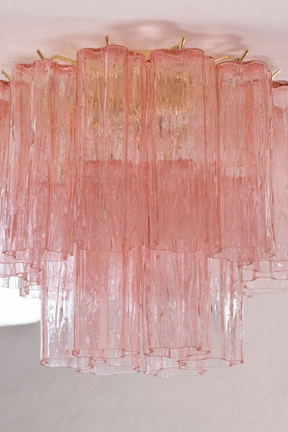 Vintage Pink Murano Tronchi Glass Ceiling Light - view 4 | everlamps
