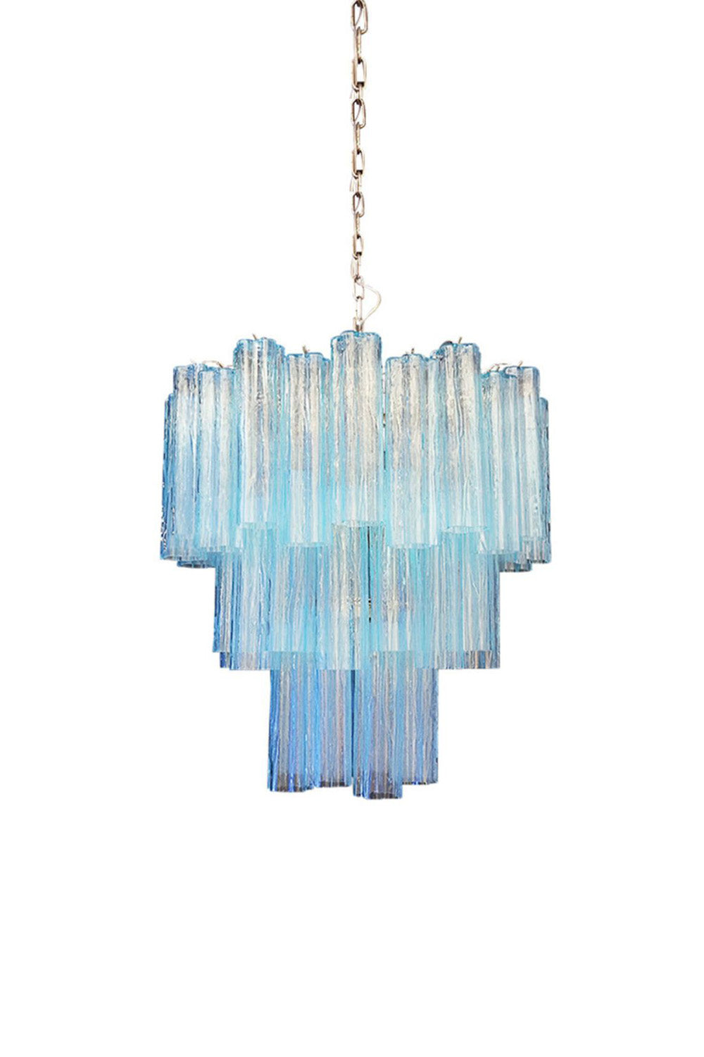Three-tier Art Venetian blue glass chandelier | everlamps
