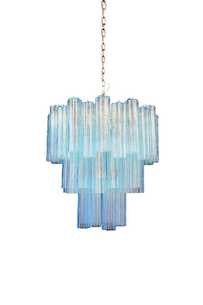 Three-tier Art Venetian blue glass chandelier | everlamps