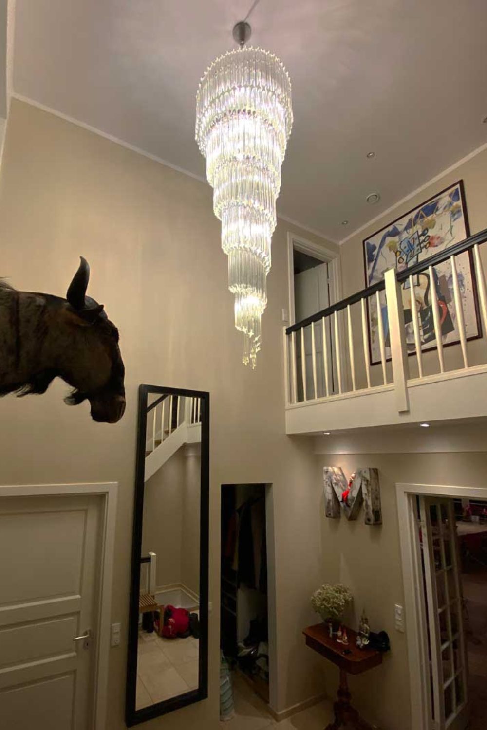 Art Style Spiral Glass Chandelier - view 3 | everlamps