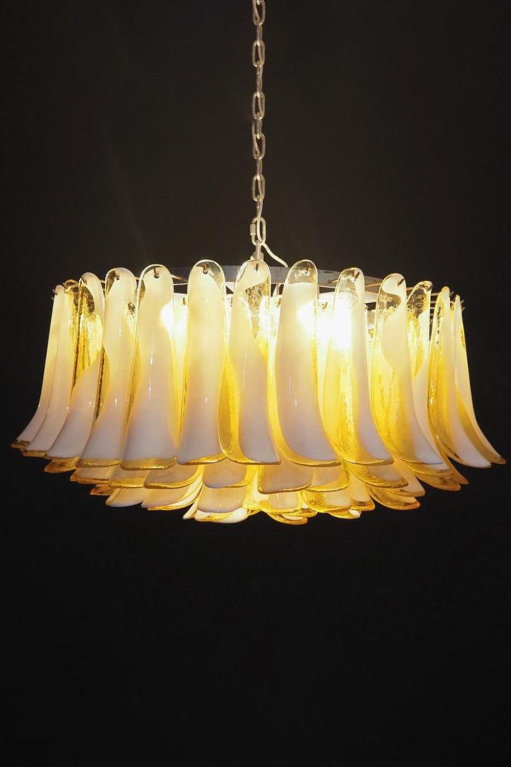 Amber Art Glass Petal Chandelier - view 4 | everlamps