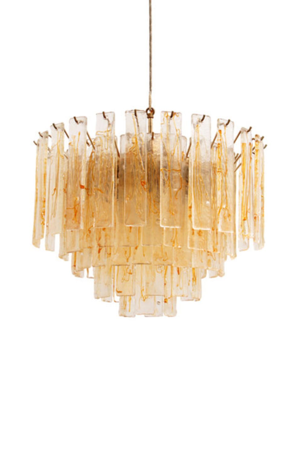 Amber Art Glass Tiered Chandelier - view 7 | everlamps
