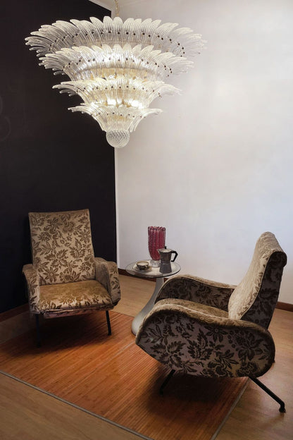 Art Palm Leaf 4-Tier Clear Glass Chandelier - view 3 | everlamps