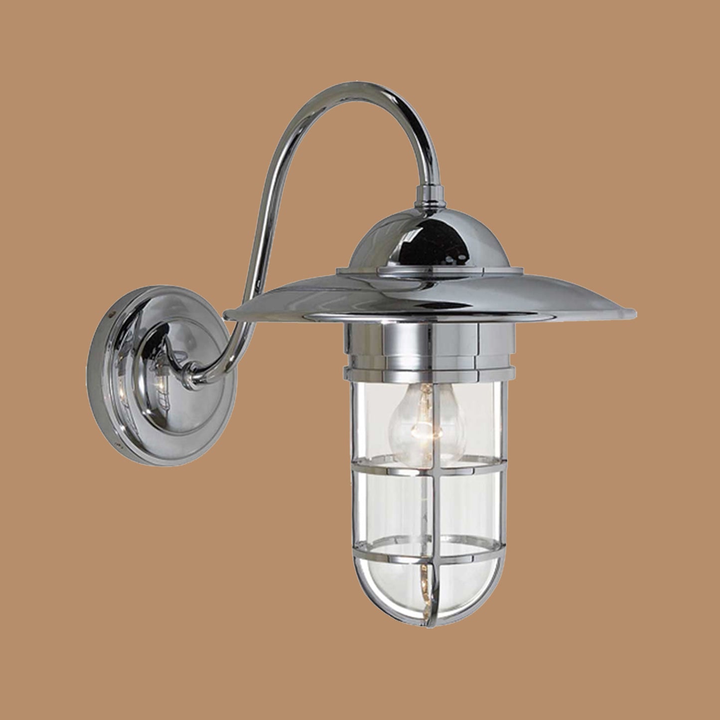 Polished Chrome Outdoor Wall Lantern