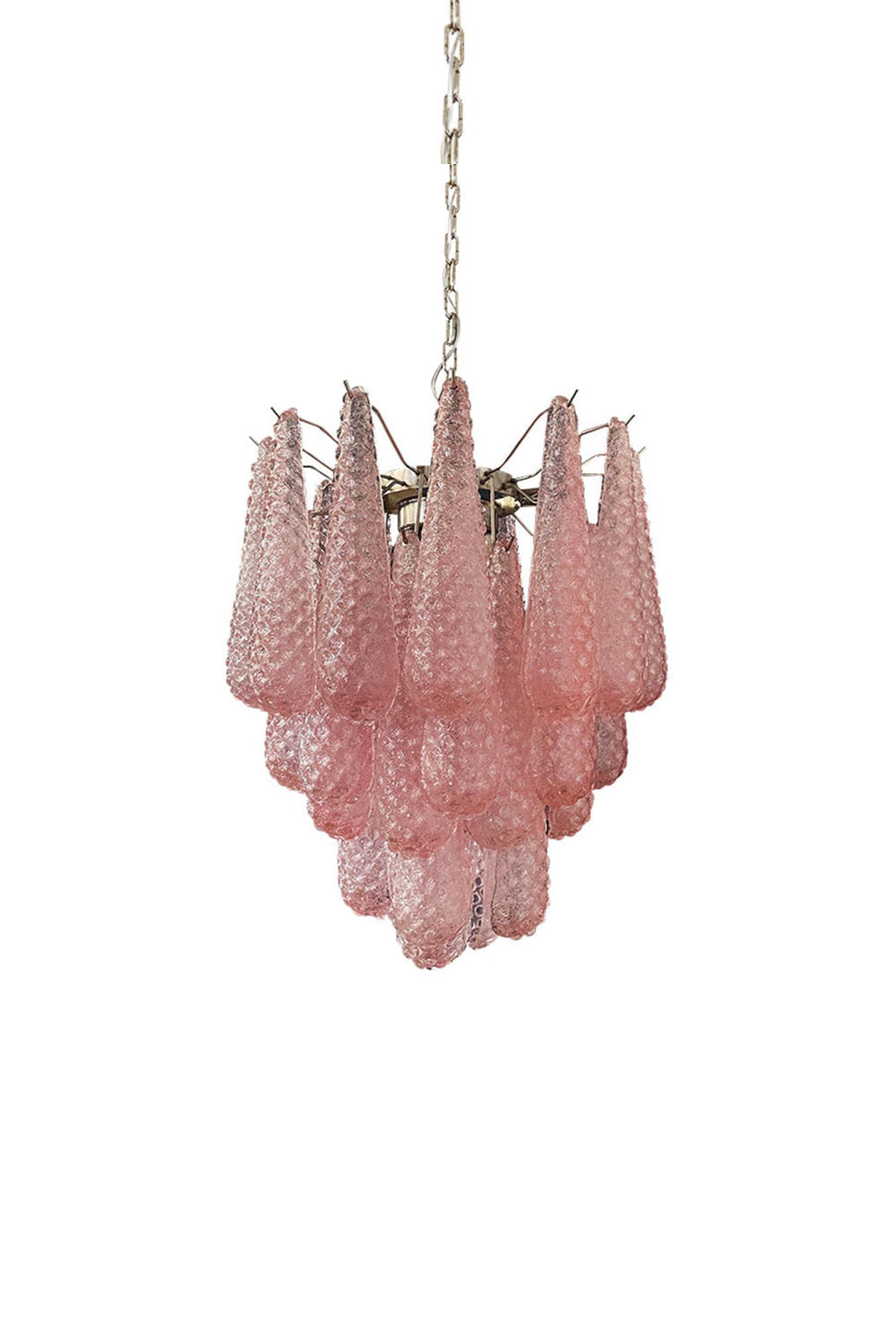 Pink Art Glass Teardrop Chandelier | everlamps
