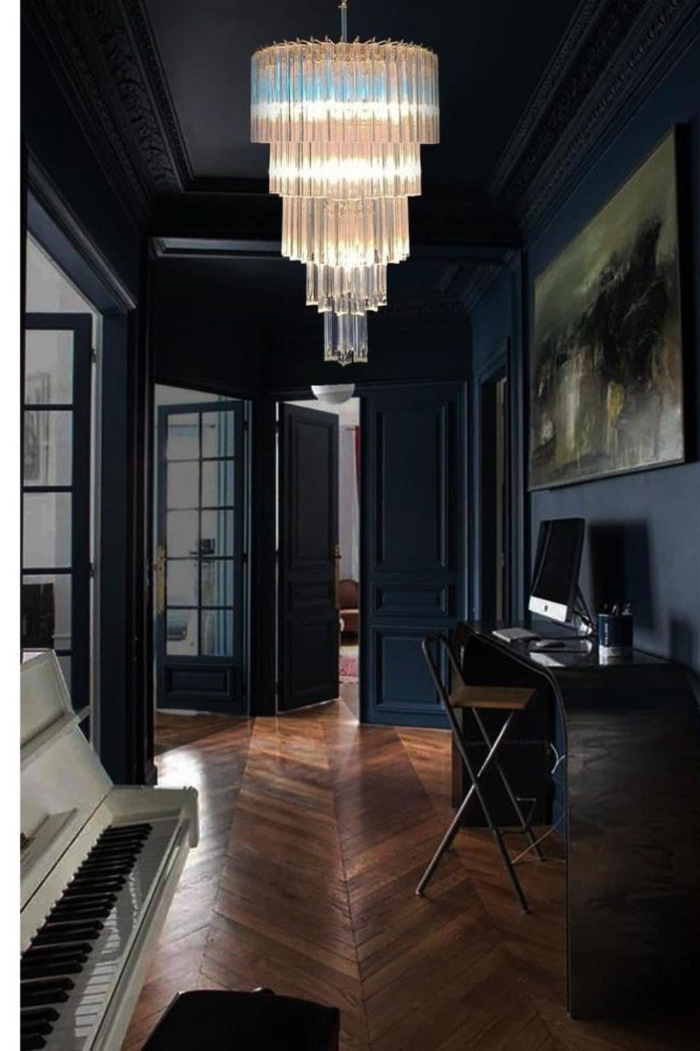 Transparent Art Glass Prism Tiered Chandelier - view 3 | everlamps