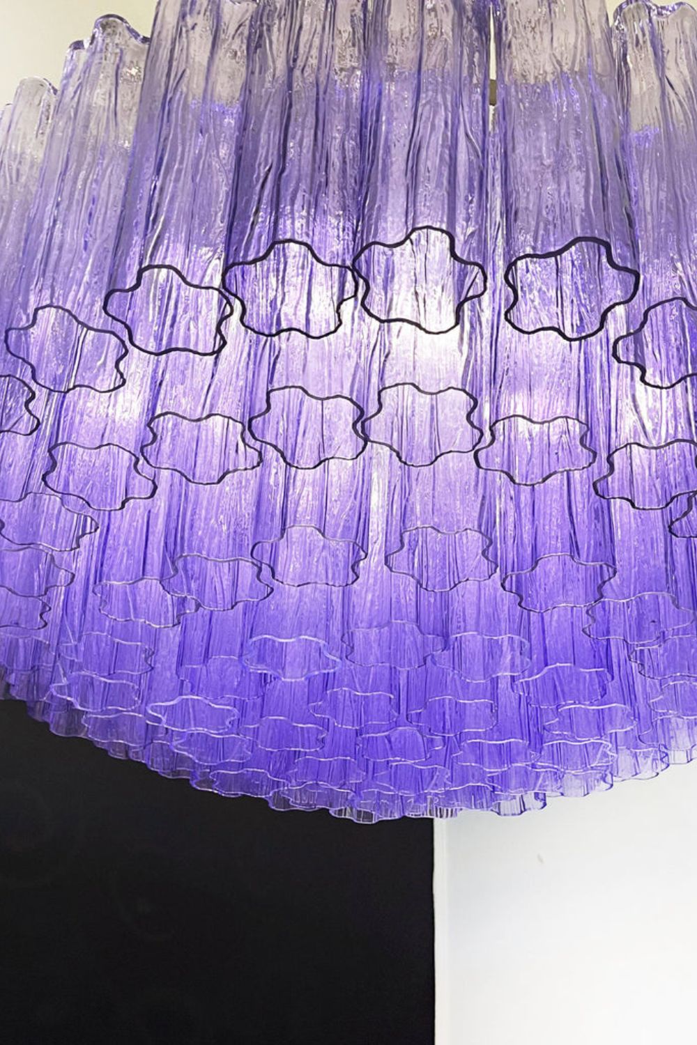 Italian Modernist Purple Art Glass Tube Chandelier - view 16 | everlamps