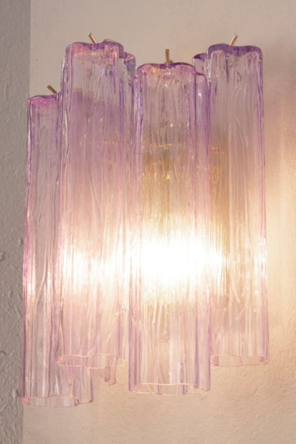 Handcrafted Art Violet Glass Wall Lamp - view 2 | everlamps