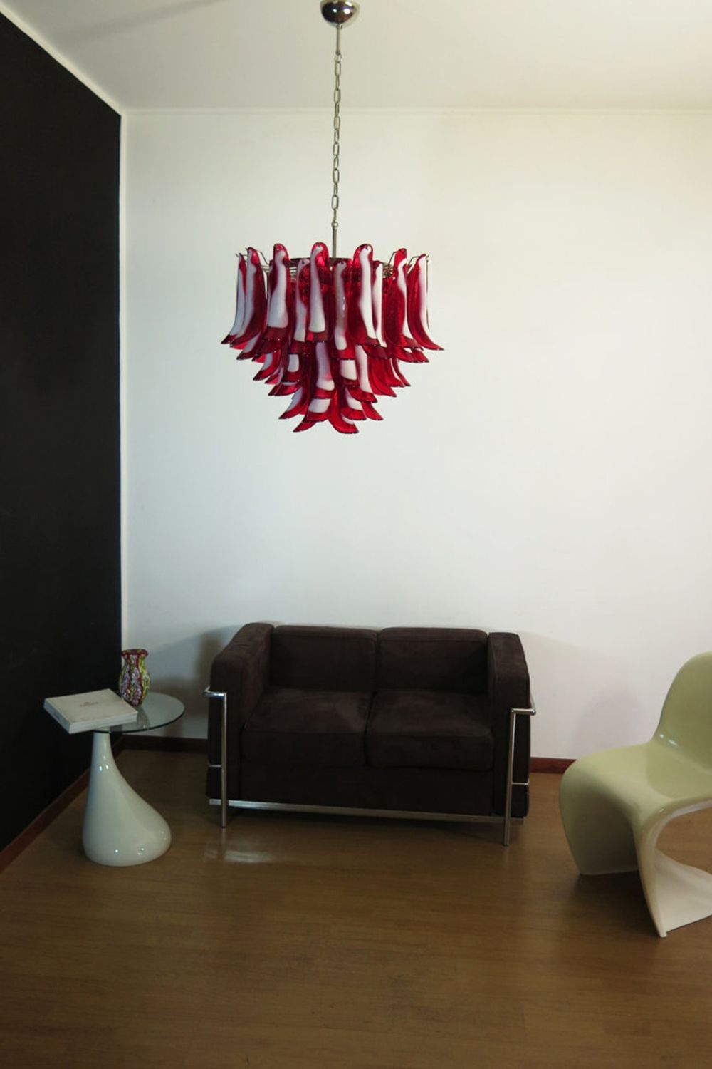 Red Art Glass Petal Chandelier - view 2 | everlamps
