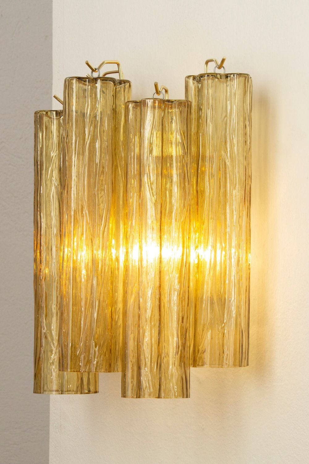Italian Art amber glass tube wall lamp - view 2 | everlamps