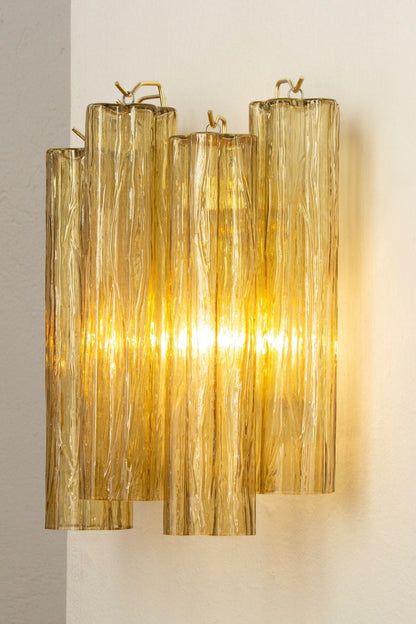 Italian Art amber glass tube wall lamp - view 2 | everlamps