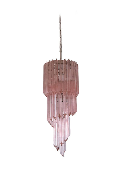 Pink Art Glass Prism Spiral Chandelier | everlamps