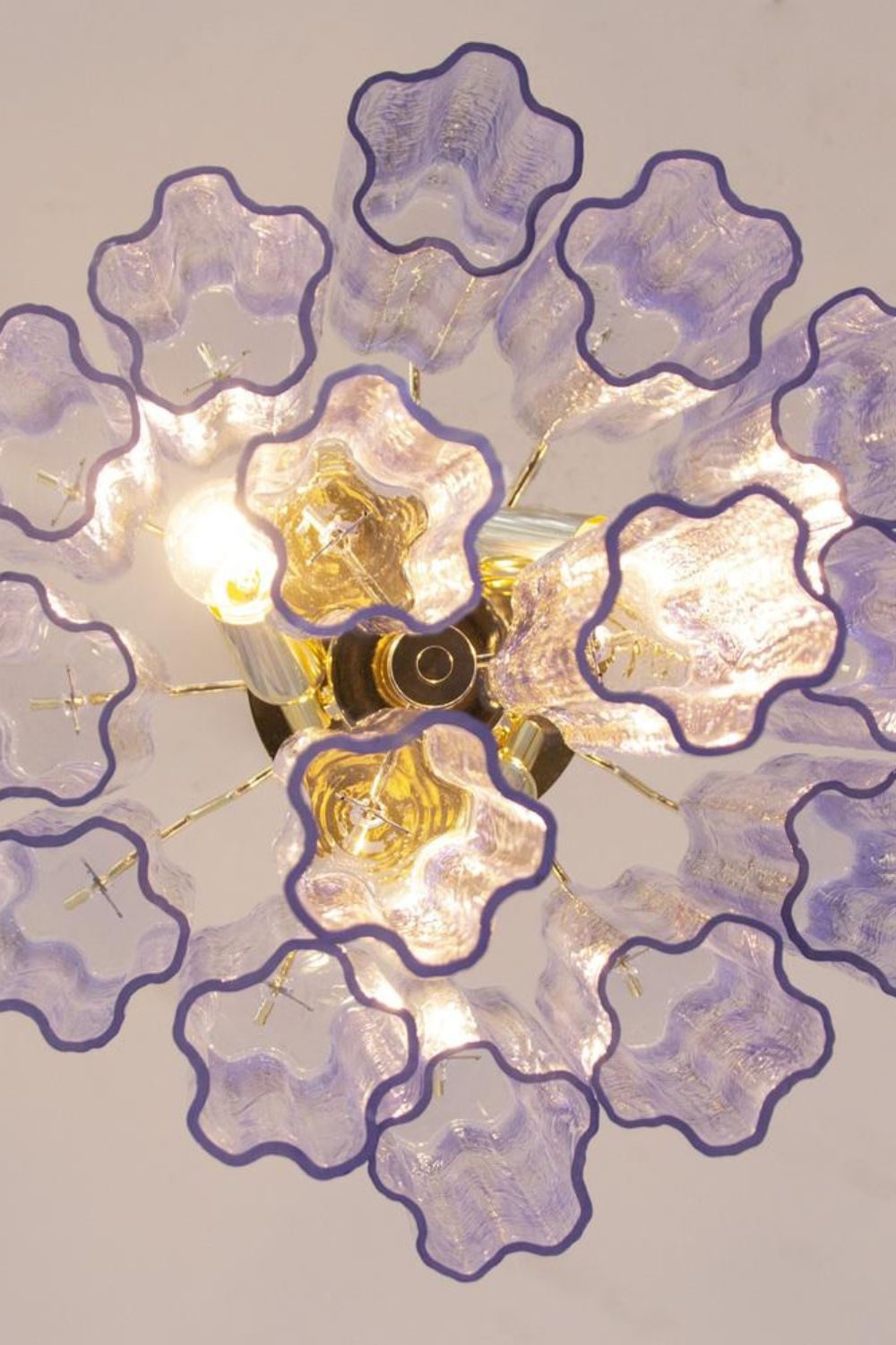 Vintage Art Blue-Purple Glass Tube Chandelier - view 8 | everlamps