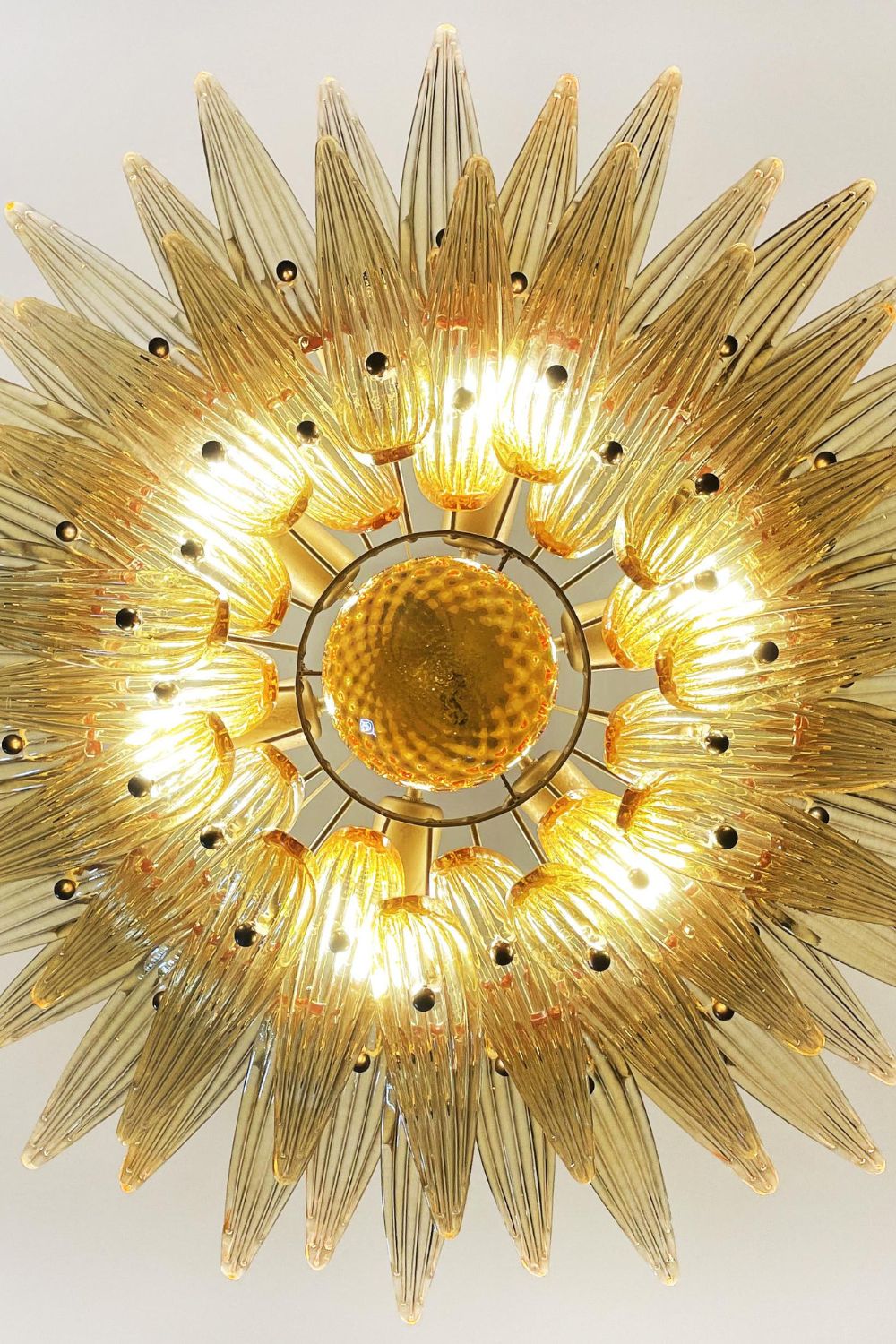 Amber Art Glass Palmette  Chandelier - view 10 | everlamps