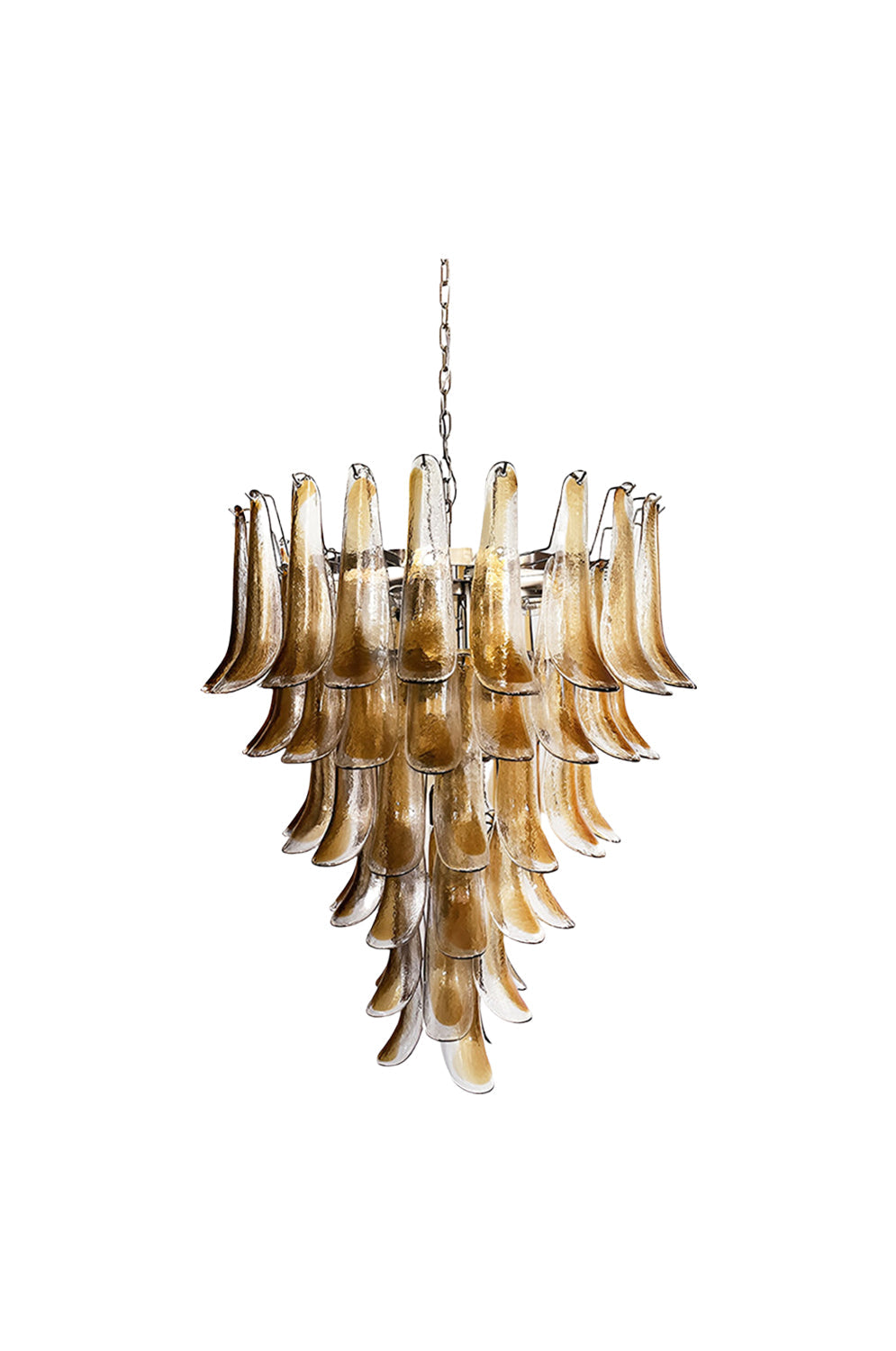 Amber Art Glass Petal Cascade Chandelier | everlamps