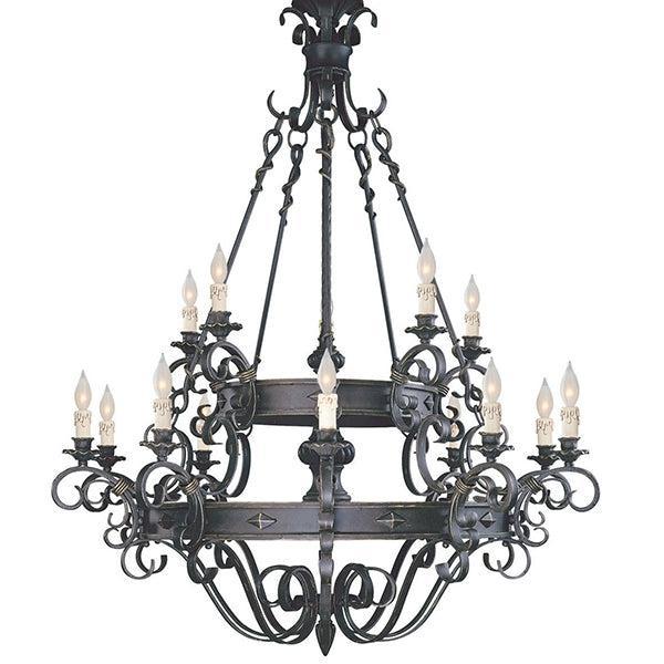 Vintage Iron Simple Candle Art Chandelier for Living Room / Villa / Stairs - Yovalighting
