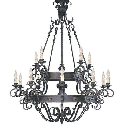 Vintage Iron Simple Candle Art Chandelier for Living Room / Villa / Stairs - Yovalighting