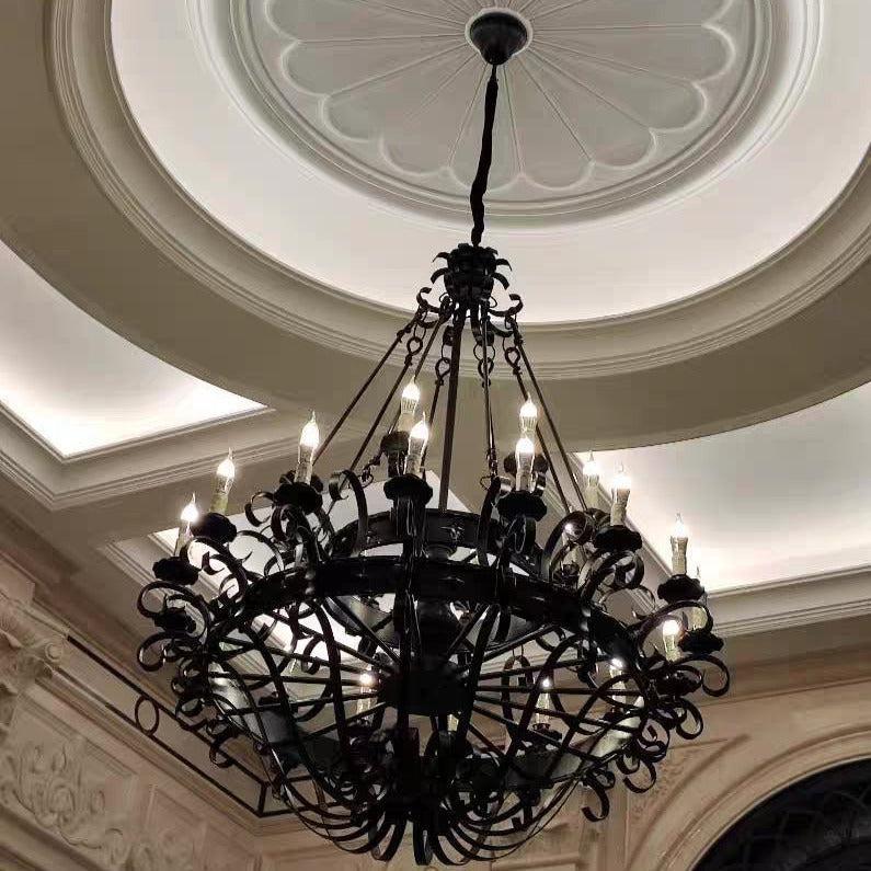Vintage Iron Simple Candle Art Chandelier for Living Room / Villa / Stairs - Yovalighting