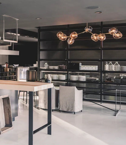 Modern-style Sputnik Glass Branch Chandelier