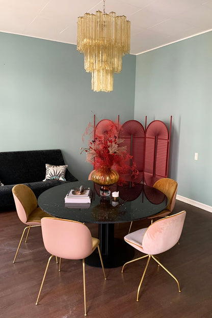 Three-Tier Yellow  Glass Art Chandelier - view 3 | everlamps