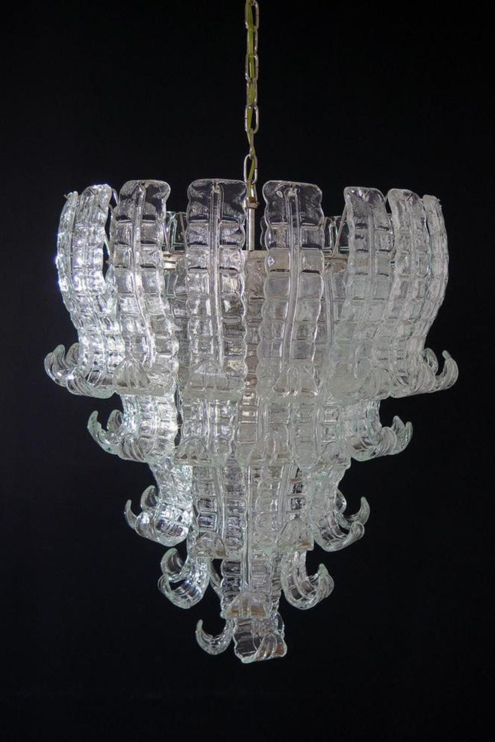 1970s Felci-Style Art Glass Tiered Chandelier - view 5 | everlamps