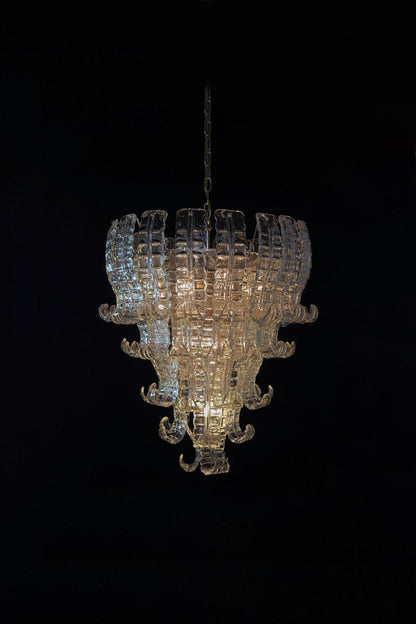 1970s Felci-Style Art Glass Tiered Chandelier - view 2 | everlamps