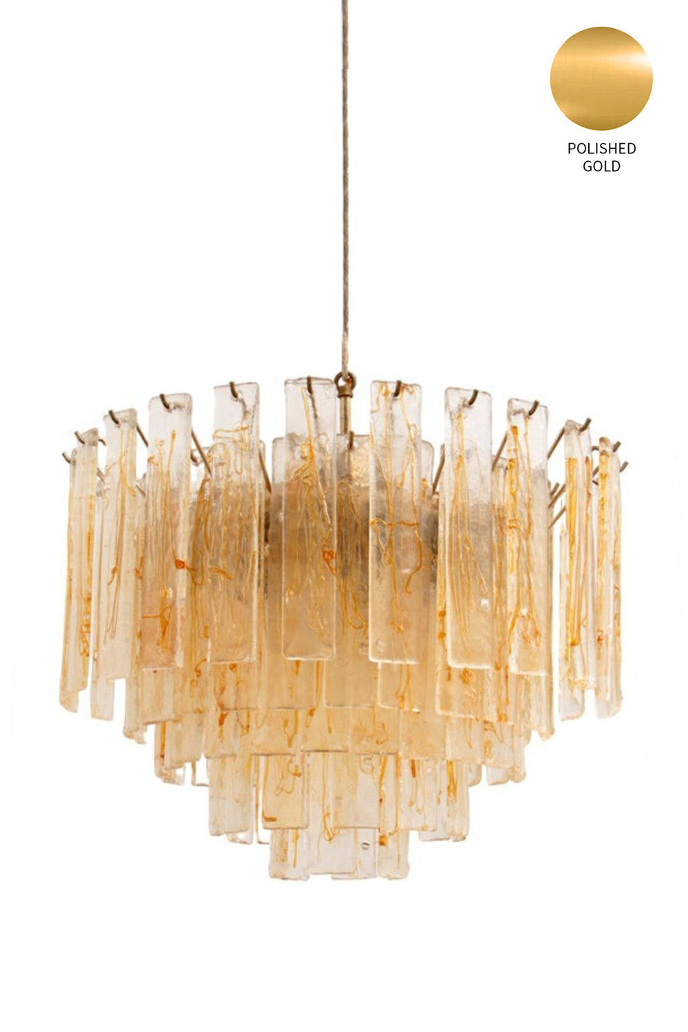 Amber Art Glass Tiered Chandelier - view 20 | everlamps