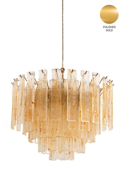 Amber Art Glass Tiered Chandelier - view 20 | everlamps