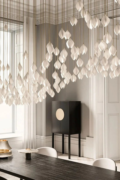 Gold Stem Ceramic Flower Chandelier - view 15 | everlamps