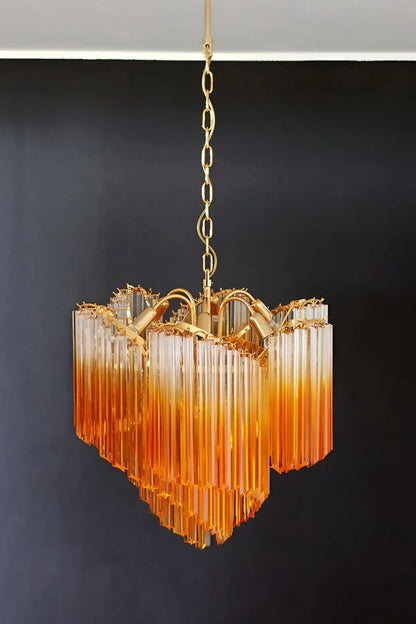 Shaded Amber Art Crystal Prism Chandelier - view 4 | everlamps