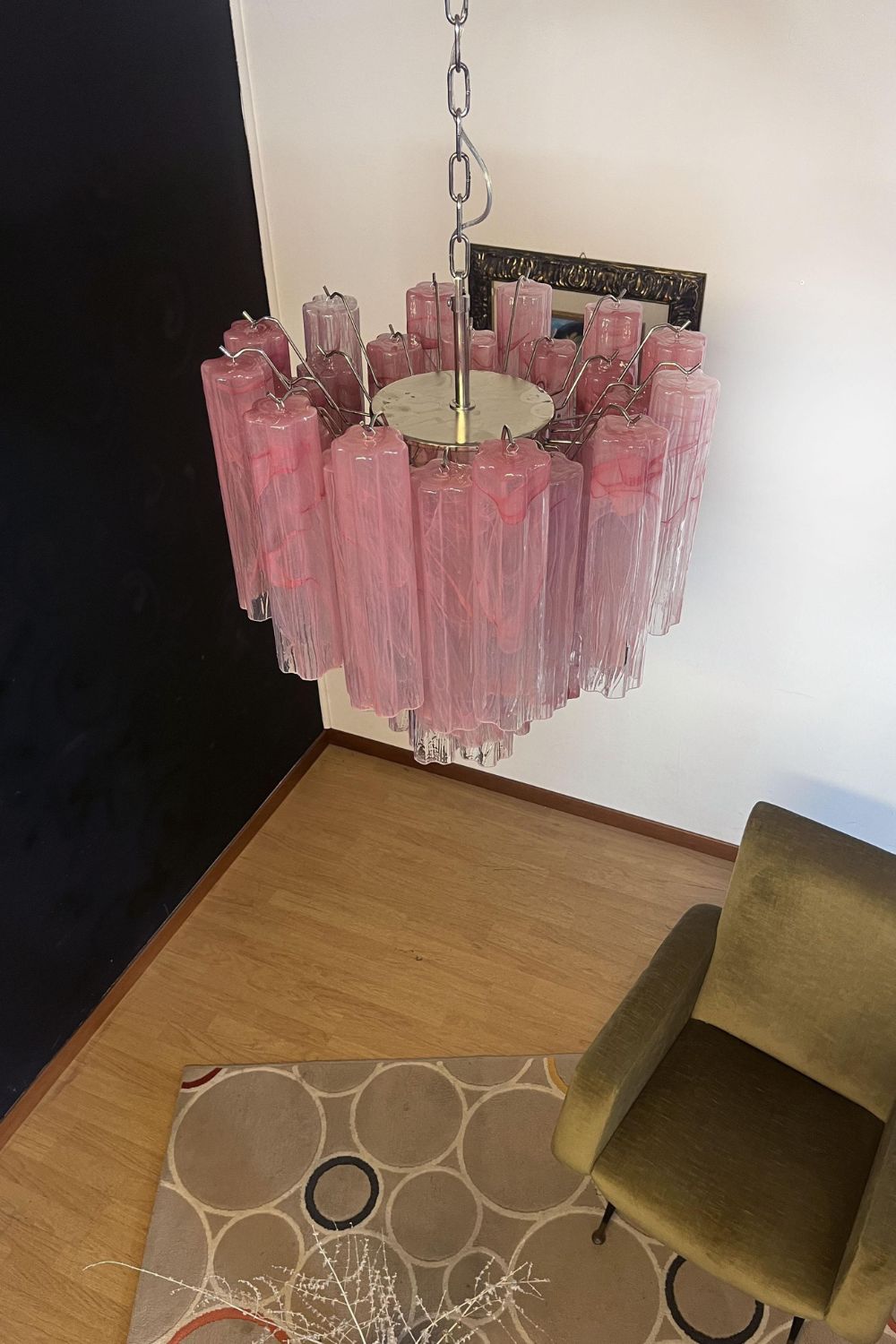 Pink Art Glass Tree Branch Chandelier - view 4 | everlamps