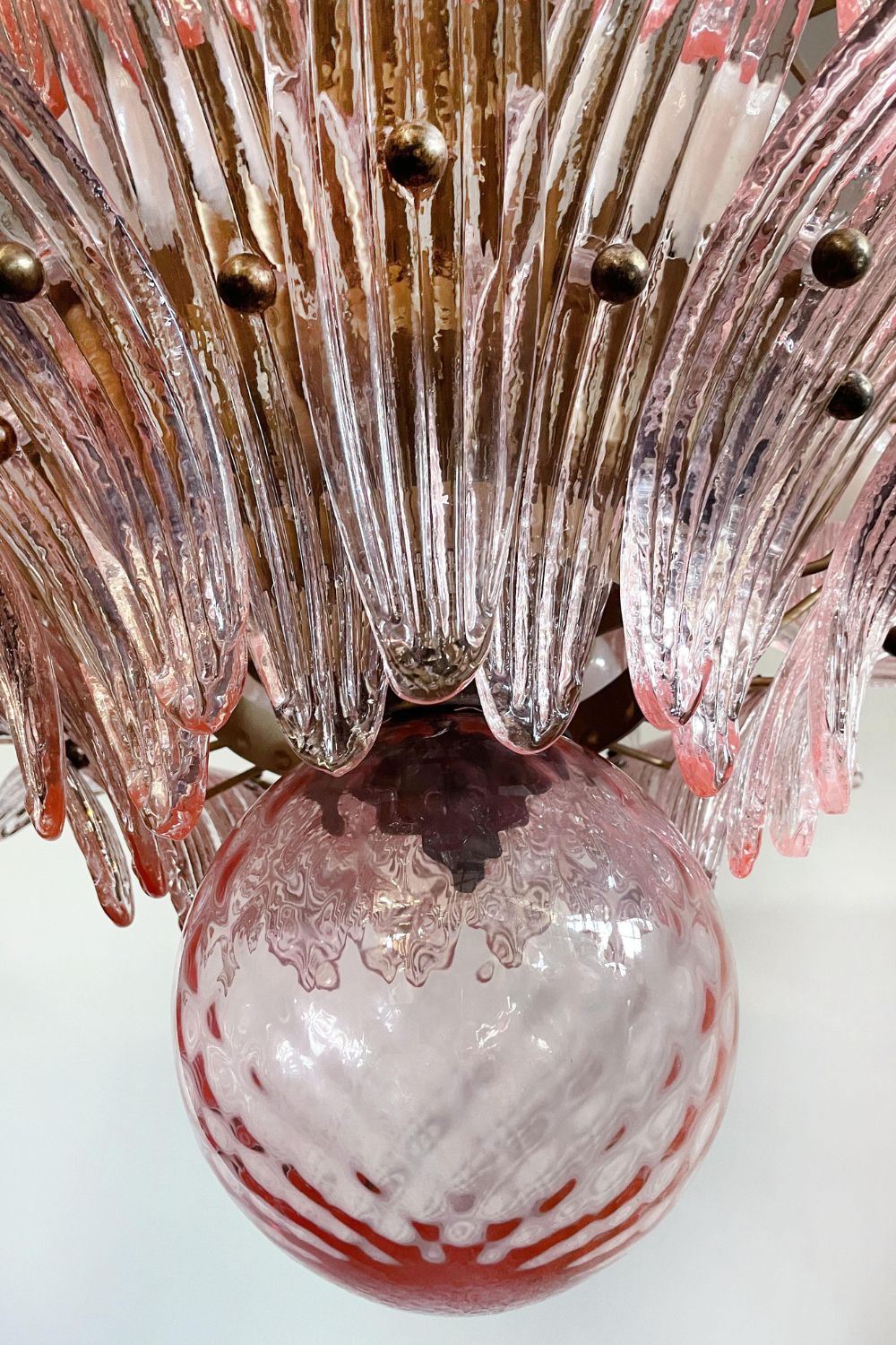 Art Four-tier pink glass palm leaf chandelier - view 10 | everlamps