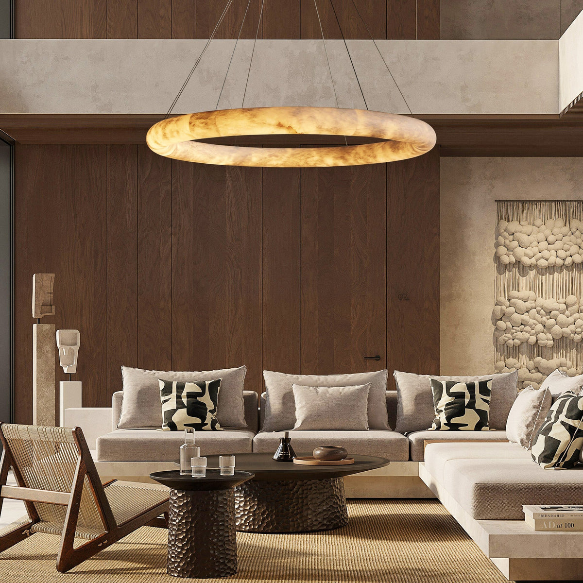 Halima Halo Alabaster Chandelier