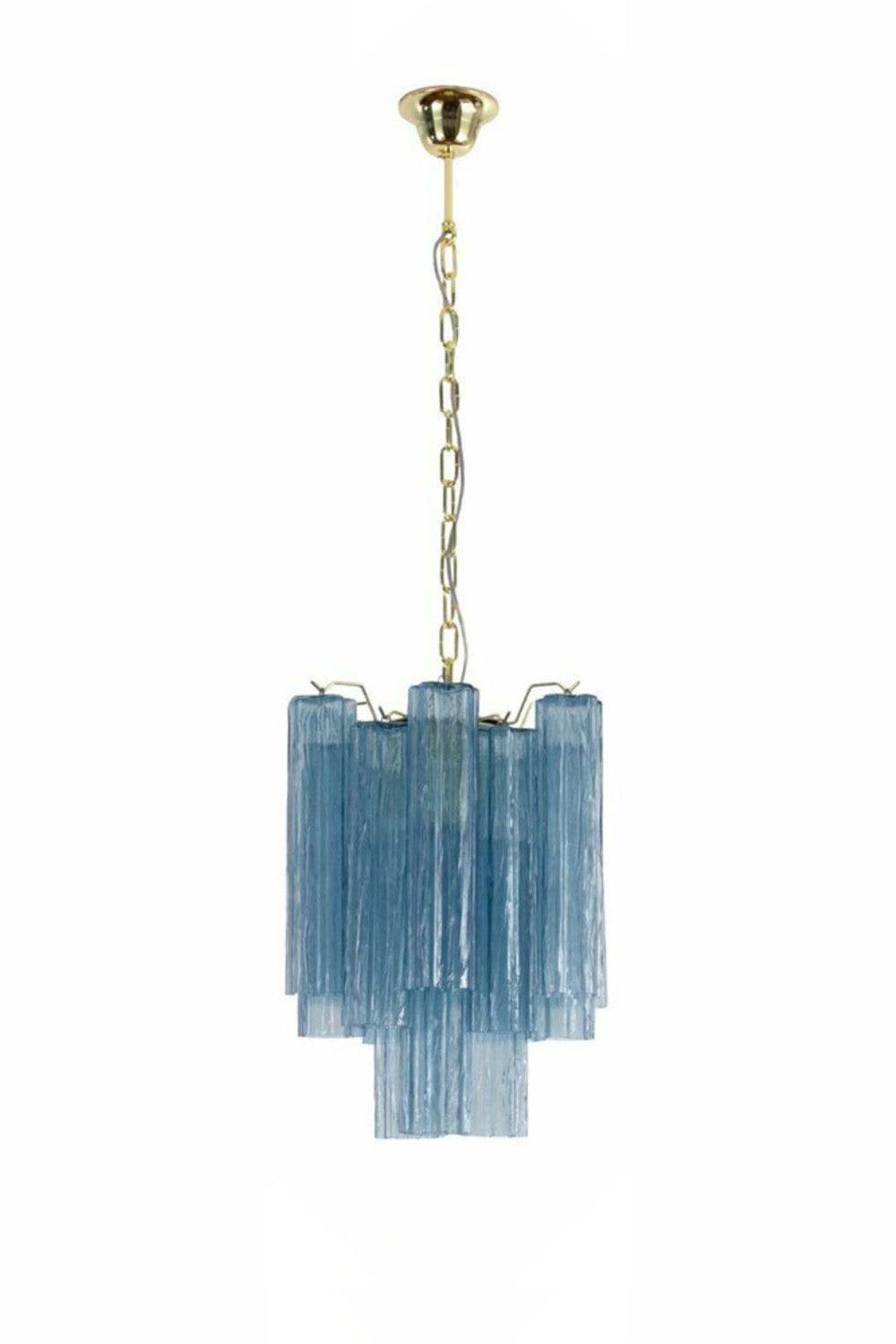 Retro Suspension Lamp with Blue Art Glass Tubes | everlamps