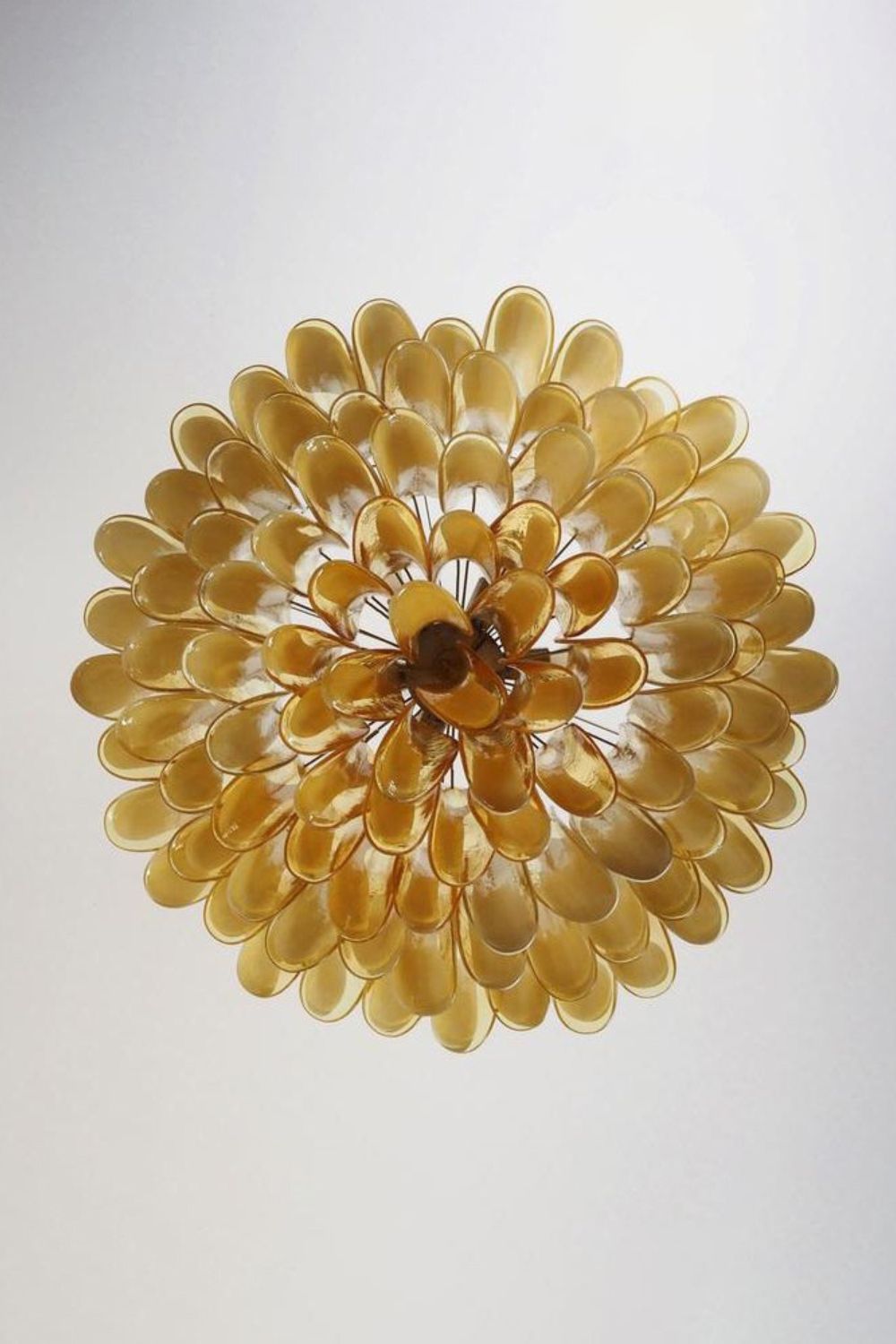 Amber Art Glass Petal Chandelier - view 11 | everlamps
