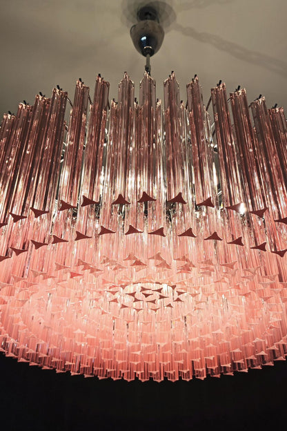 Large pink Art Triedri glass prism chandelier - view 12 | everlamps