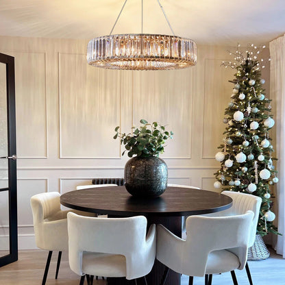 Keir Round Crystal Ring Chandelier 31"D -61"D