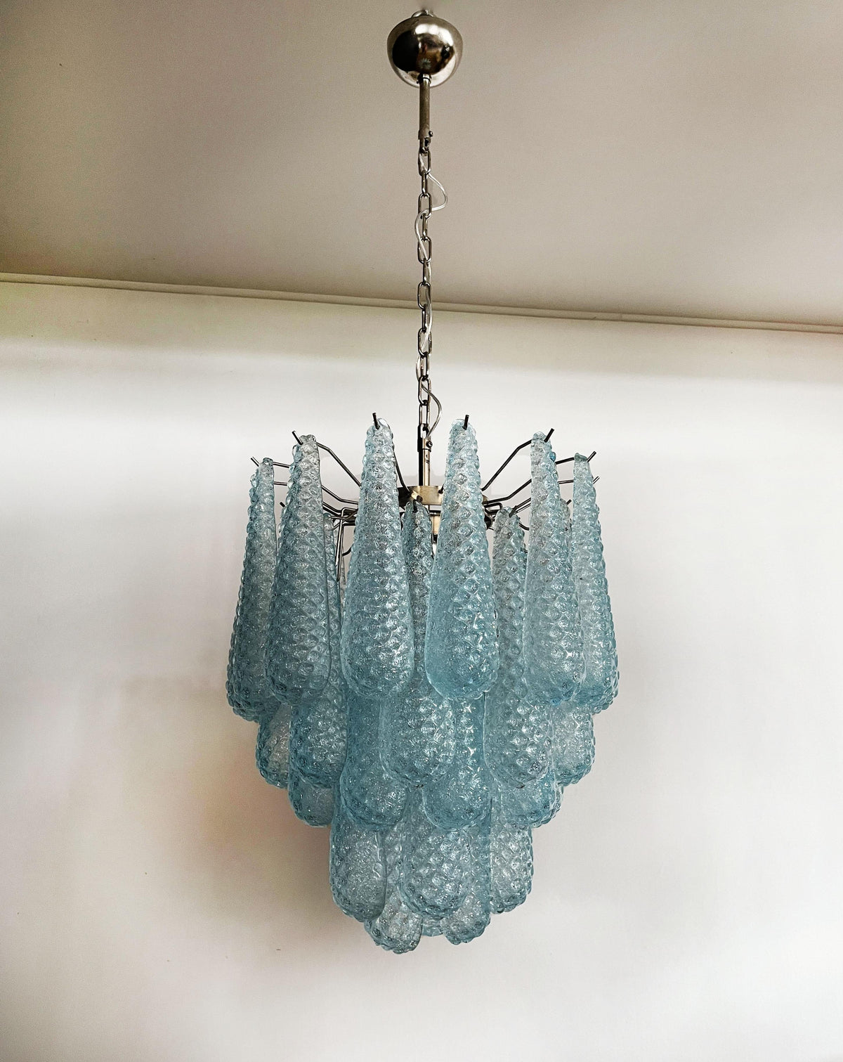 Vintage Italian Blue Art Teardrop Chandelier - view 5 | everlamps