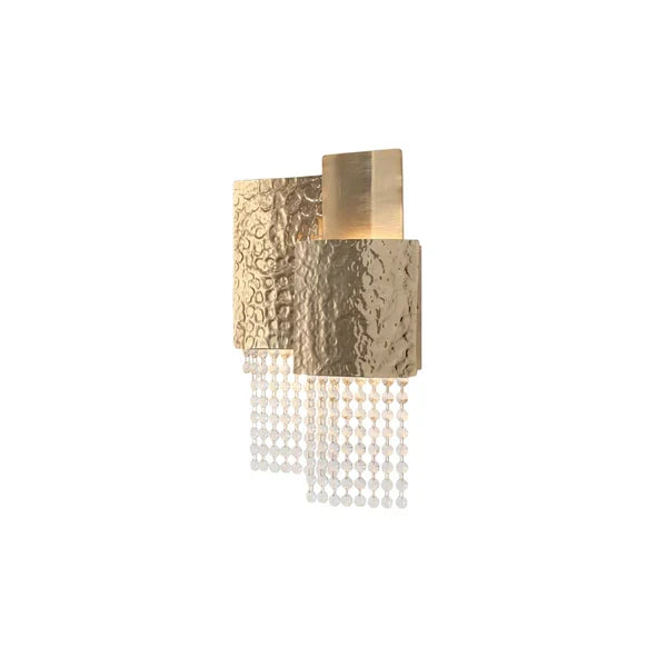 Amadeo Square Brass Crystal Sconce