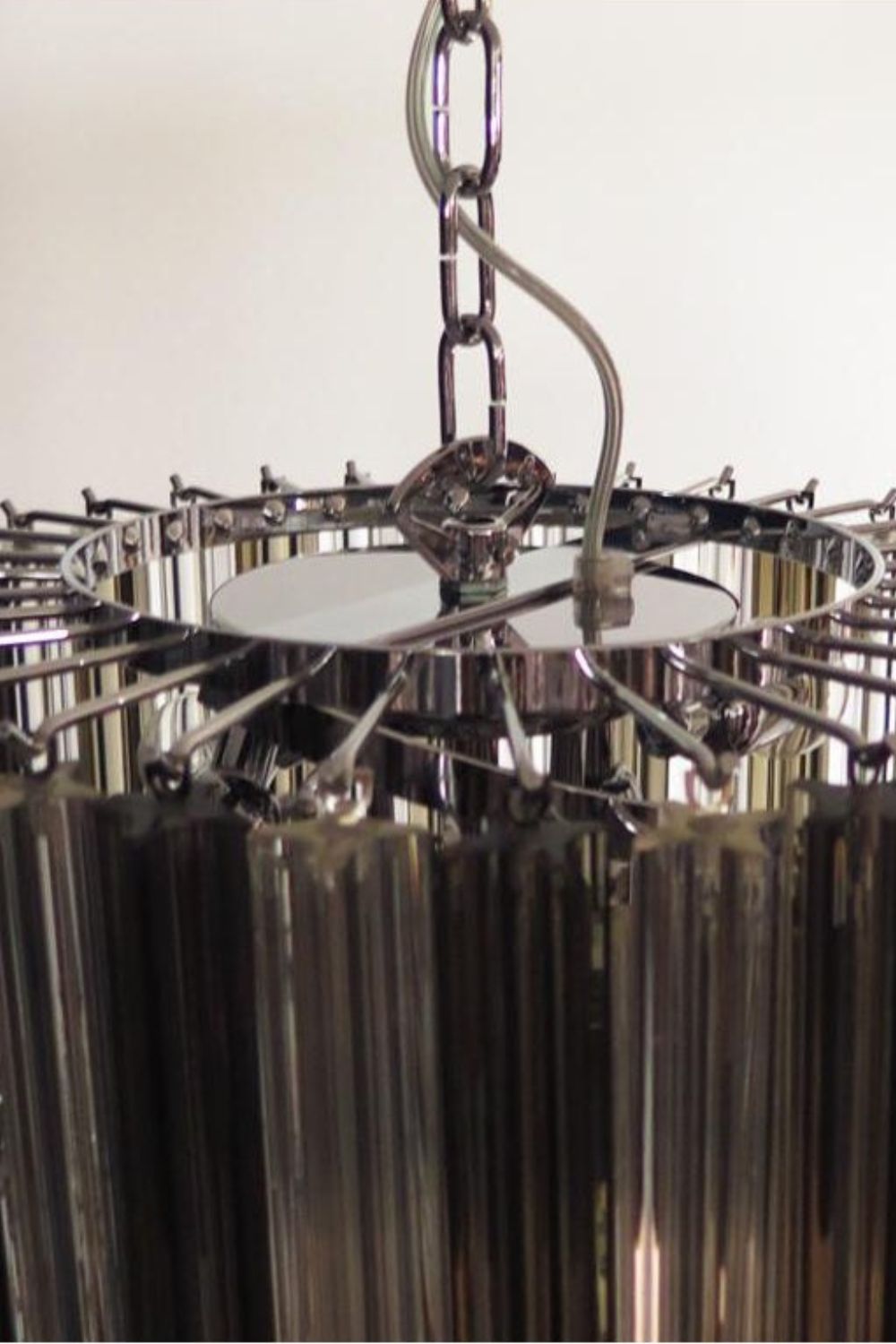 1983 Smoked Glass Prism Chandelier - view 8 | everlamps