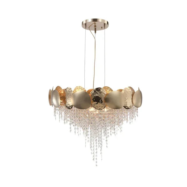 Amadeo Round Brass Crystal Chandelier