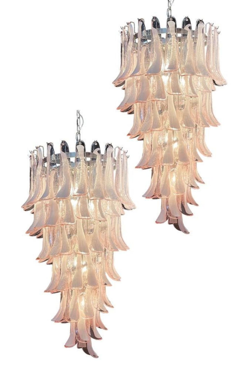 Italian Vintage Pink Spiral Art Chandelier - view 11 | everlamps