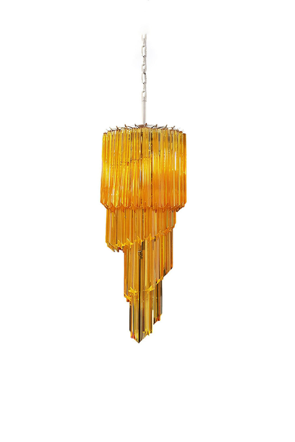 Amber Murano Glass Prism Spiral Chandelier | everlamps