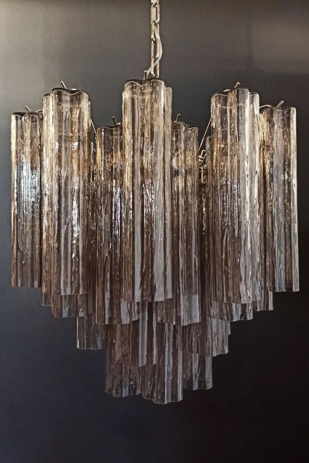 Smoked Art Glass 36-Tube Chandelier - view 7 | everlamps