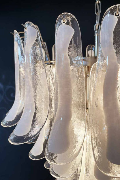 Clear Art Glass Petal Chandelier - view 13 | everlamps