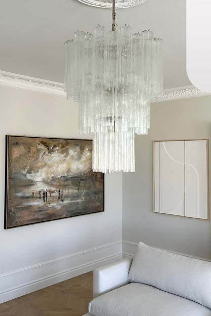 Art Venetian Clear Glass Tube Chandelier - view 3 | everlamps