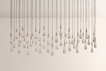 Raindrop Glass Solitaire Linear Chandelier -Everlamps