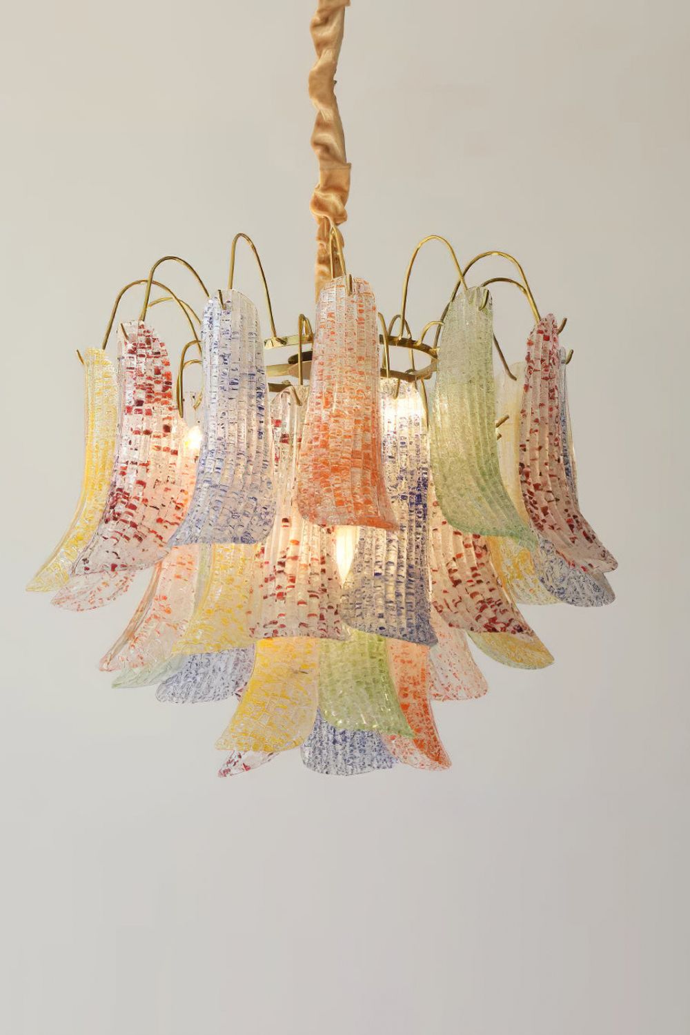 Mazzega Art Petal Stained Glass Chandelier - view 9 | everlamps